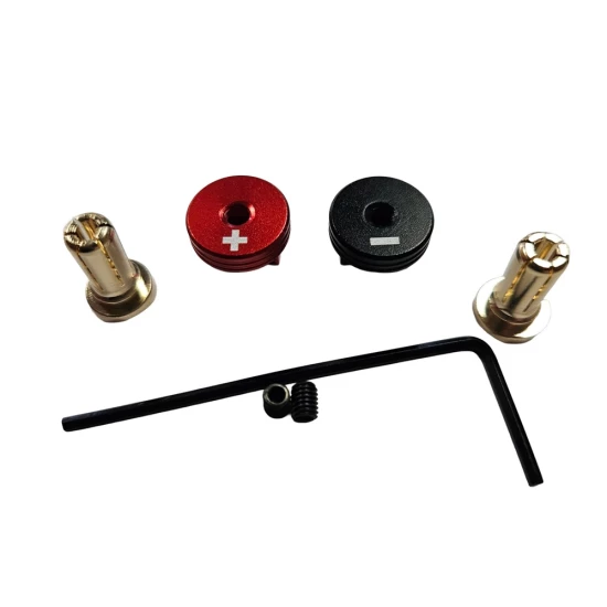RC-Line heatsink bullet plug grips 5mm - zwart/rood