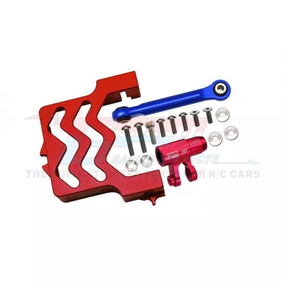 Traxxas XRT Aluminum Servo Mount +Stainless Steel Tie Rod+25T Aluminum Servo Horn - 16pc set - GPM TXM024 Red
