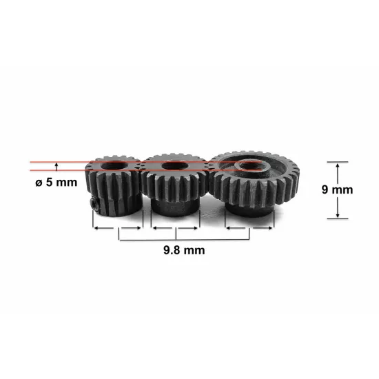 Steel Pinion Module 0.6 - 19T