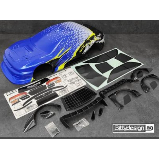 Bittydesign KANJO-S 1/7 gespoten kap voor  ARRMA Infraction/Limitless, voorgesneden, 1.5mm 