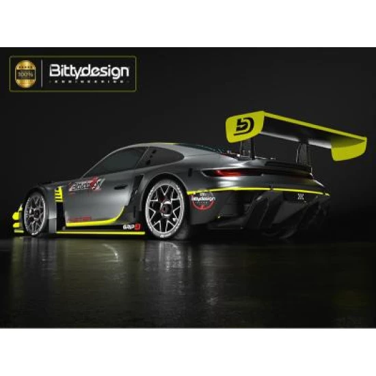 Bittydesign P-GT3R 1/7 transparante body voor ARRMA Infraction Limitless, Voor gesneden, 1.5mm