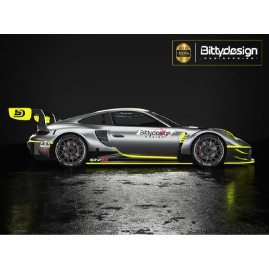 Bittydesign P-GT3R 1/7 transparante body voor ARRMA Infraction Limitless, Voor gesneden, 1.5mm