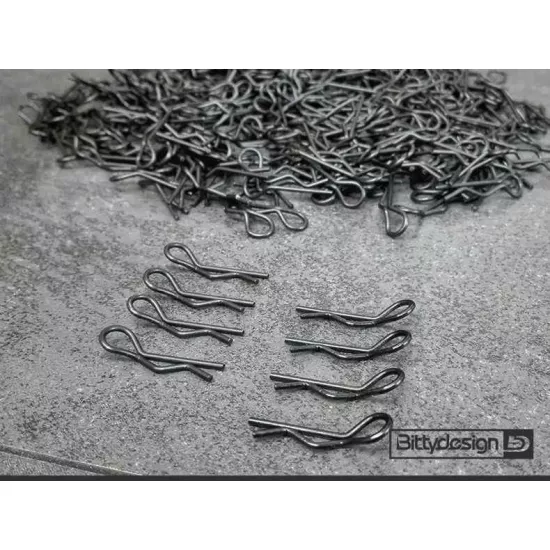 Bittydesign Body Clips Kit Big scale 1/5 - 1/7 - 1/8, 8pcs (4x Left + 4x Right) - Black