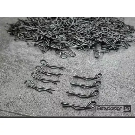 Bittydesign 1/10 Body Clips Kit 8pcs (4x Left + 4x Right) - Black