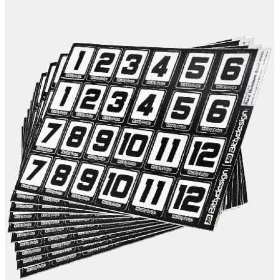 Bittydesign Race Numbers Decal sheet (34x24cm)