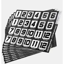 Bittydesign Race Numbers Decal sheet , Medium Pack (include 5 sheet)