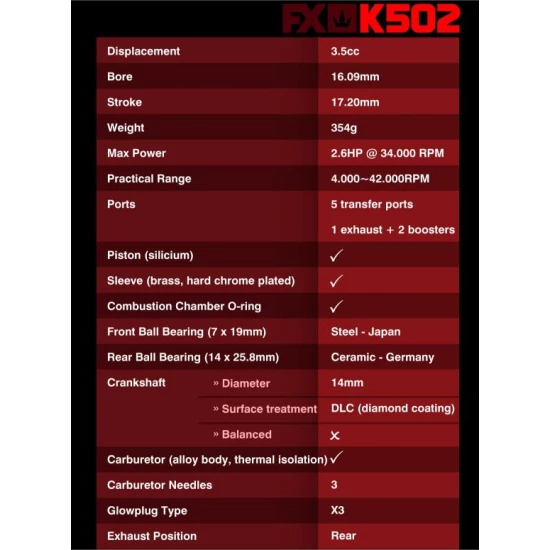 FX K502 - COMBO: ENGINE + MUFFLER 2169 + MANIFOLD - MEDIUM