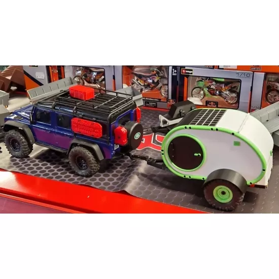 Caravan 3d geprint voor TRX4M rood schaal 1op18 ( komt zonder banden)