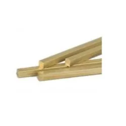 Messing Massief vierkant staf 1x1 mm , lengte 50 cm