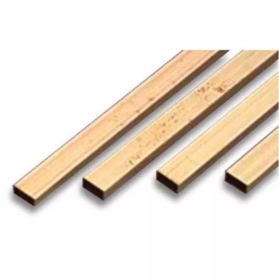 2x1x0,2 mm lengte 50 cm Messing Rechthoekige buis 