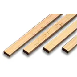 4x2x0,3 mm lengte 50 cm Messing Rechthoekige buis 