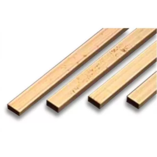 6x3x0,2 mm lengte 50 cm Messing Rechthoekige buis 
