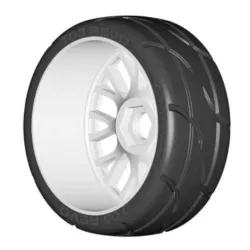 GRP 1:8 GT T03 REVO XM7 MediumHard Mounted on New 20 Spoked FLEX White Wheel 2pcs