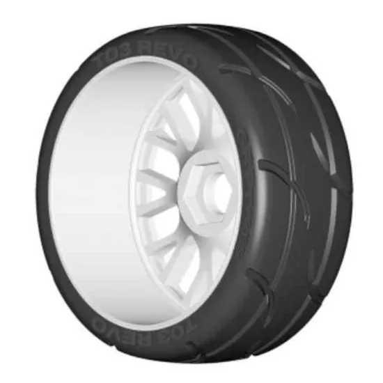 GRP 1:8 GT T03 REVO XM7 MediumHard Mounted on New 20 Spoked FLEX White Wheel 2pcs