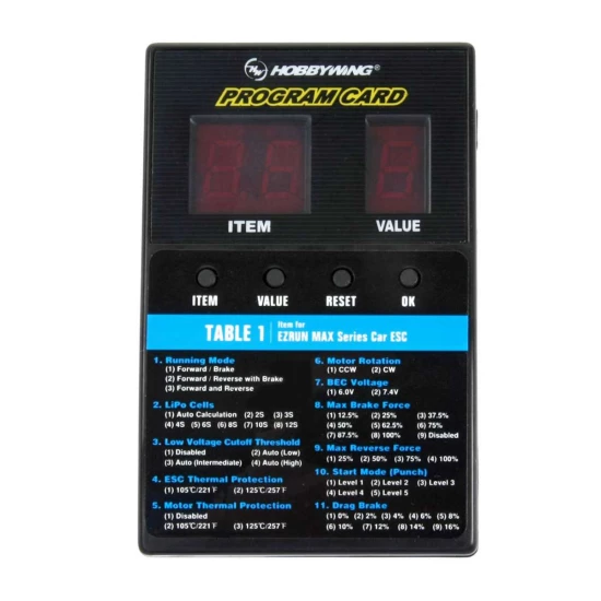 Hobbywing General LED Program Card