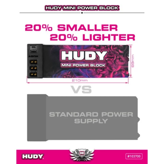 HUDY MINI POWER BLOCK 800W / 67 AMP - EU PLUG