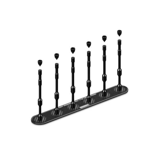 HUDY CARBON TIRE STAND 6x + HARD CASE - 1/12 PAN CAR & 1/12 GT