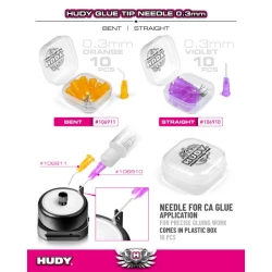 HUDY GLUE TIP NEEDLE 0.3MM - STRAIGHT (10)