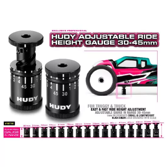 HUDY ADJUSTABLE RIDE HEIGHT GAUGE 30-45MM