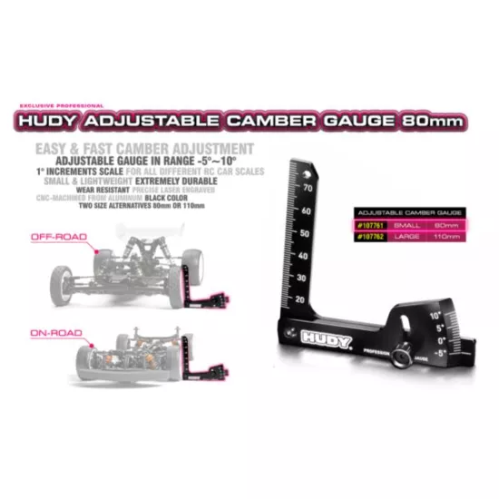 HUDY ADJUSTABLE CAMBER GAUGE 80MM