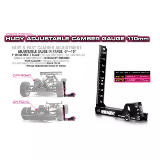HUDY ADJUSTABLE CAMBER GAUGE 110MM