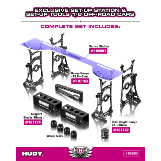 SET-UP STATION & SET-UP TOOLS  + CARRYING BAG FOR 1/8 OFF-ROAD CARS