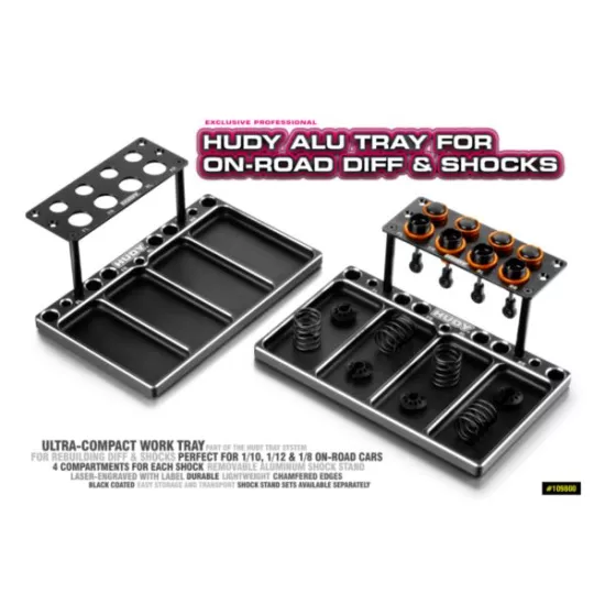 HUDY Alu Tray for On-Road Diff & Shocks