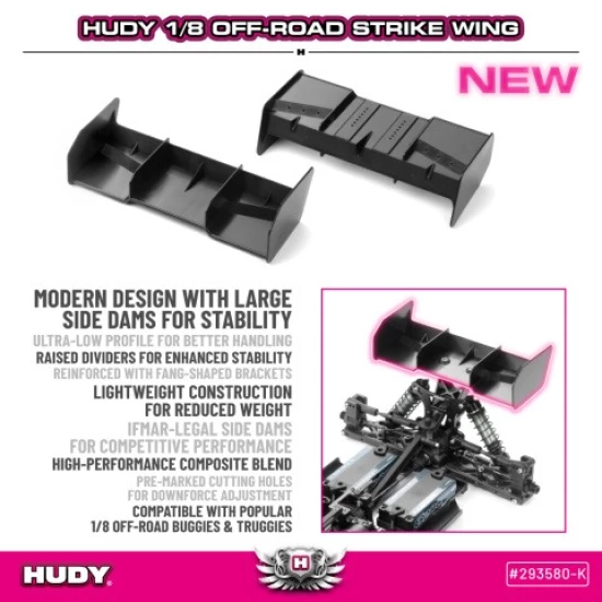 HUDY 1/8 OFF-ROAD STRIKE WING - BLACK
