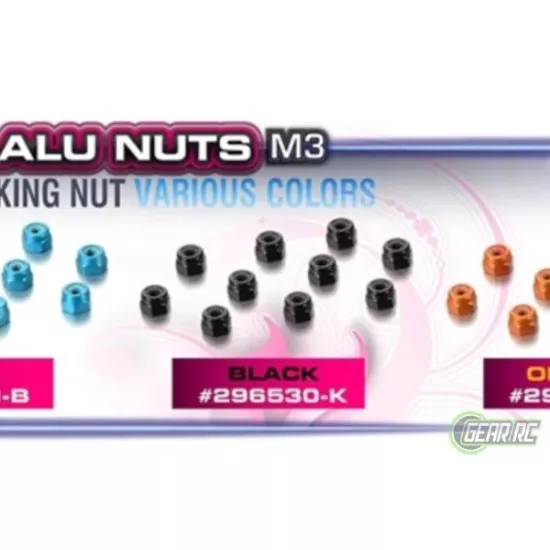 ALU NUT M3 - ORANGE (10)