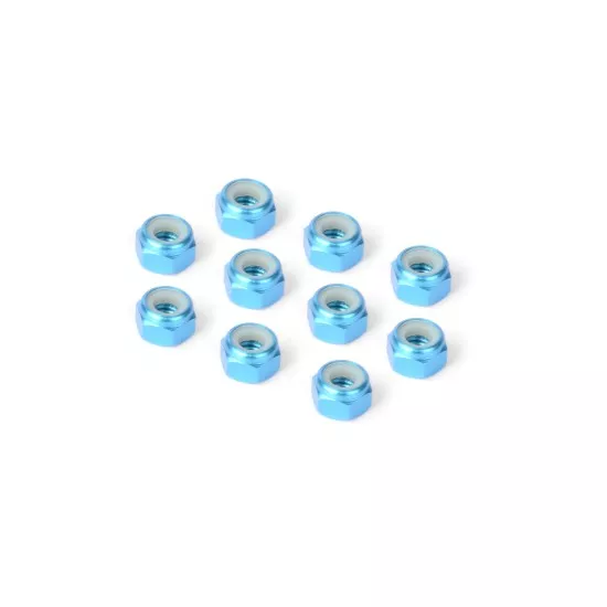 ALU NUT M4 - BLUE (10)