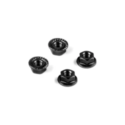 ALU NUT M4 WITH SERRATED FLANGE - BLACK (4)