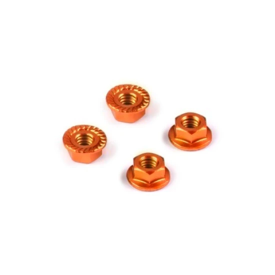 ALU NUT M4 WITH SERRATED FLANGE - VIOLET (4)
