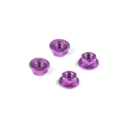 ALU NUT M4 WITH SERRATED FLANGE - VIOLET (4)