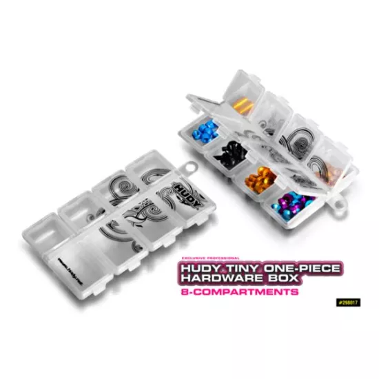 HUDY TINY ONE-PIECE HARDWARE BOX - 8-COMPARTMENTS
