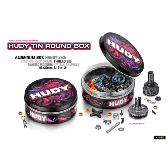 HUDY Tin Round Box 80x30mm