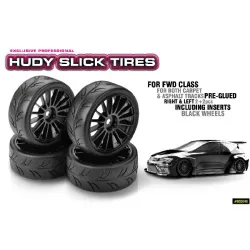 HUDY 1/10 Slick Tires Right & Left (2+2)