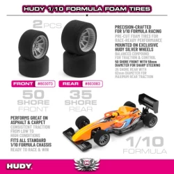 HUDY 1/10 Formule Schuimbanden - Achter 35 Shore (2 stuks)