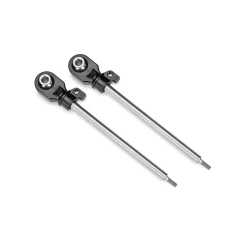 Shock shafts, GT-Maxx, 110mm (assembled with rod ends & hollow balls) (steel, chrome finish) (2)