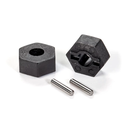 Wheel hubs, hex (2)/ stub axle pins (2), TRX1654