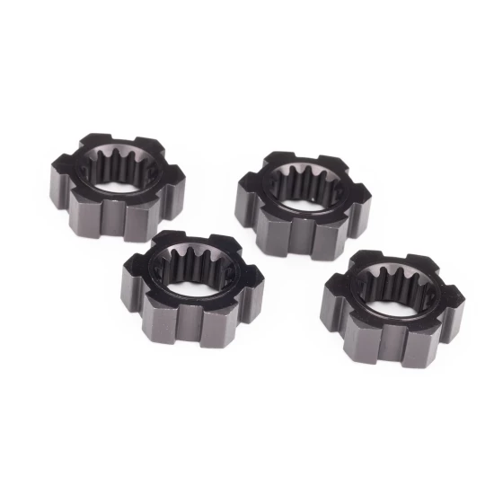 Wheel hubs, hex, aluminum (gray-anodized) (4)