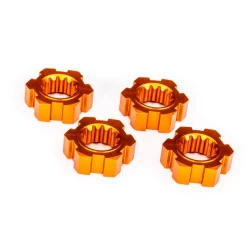 Wheel hubs, hex, aluminum (orange-anodized) (4)