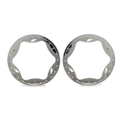 Beadlock rings, rear, chrome (4.3