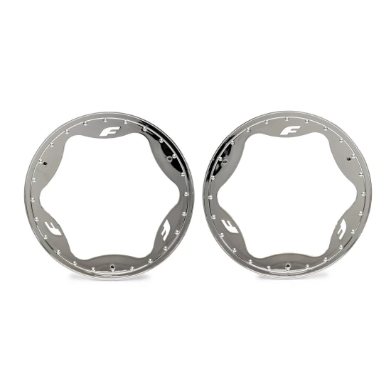 Beadlock rings, rear, chrome (4.3