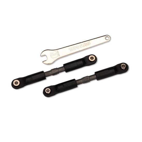 Turnbuckles, camber links or toe links, long (steel, gray) (2) (assembled with rod ends and steel hollow balls)/ steel wrench, 6mm (1) (fits Rustler (rear camber links), Slash 4X4, Rustler 4X4, Stampede 4X4, or Jato 4X4 (toe links))