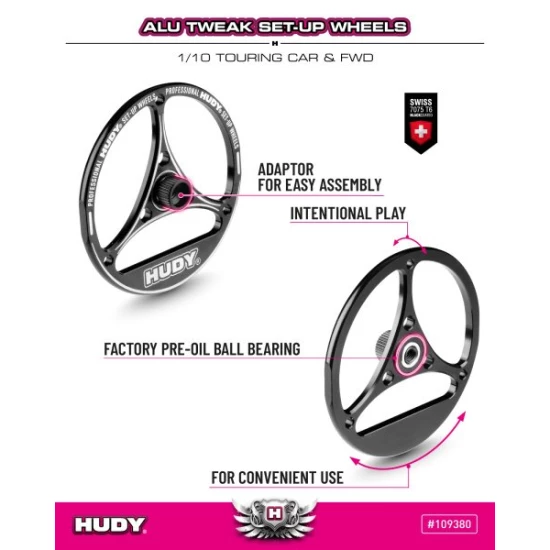 ALU TWEAK SET-UP WHEEL FOR 1/10 TOURING CAR & FWD (4)