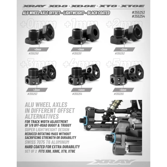 ALU WHEEL AXLE OFFSET "+3MM" - LIGHTWEIGHT - BLACK COATED (2)
