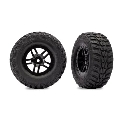 Tire & wheel assy, glued (SCT Split-Spoke black wheels, Kumho tires, foam inserts) (2) (4WD front/rear, 2WD rear only)