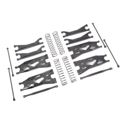 Suspension Kit, X-Maxx WideMAXX, Black, (Includes Front & Rear Suspension Arms, Front Toe Links, Shock Springs, Driveshafts)