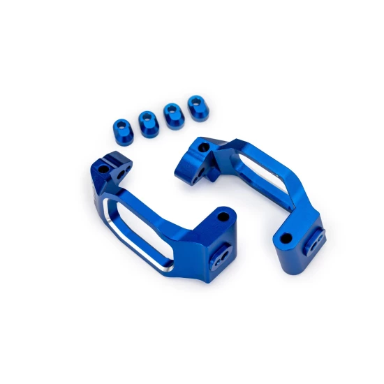 Caster blocks, 6061-T6 aluminum (blue-anodized), left & right/ 4x22mm pin (4)/ 3x10mm BCS (with threadlock) (4)/ retainers (4)