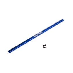 Driveshaft, center, 6061-T6 aluminum (blue-anodized) (214mm)/ center bearing bushing